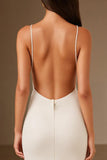 Mermaid Ivory Spaghetti Straps Evening Dress