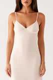Sheath Ivory Spaghetti Straps Evening Dress with Tie Back