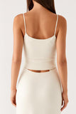 Elegant Sheath Ivory Spaghetti Straps Evening Dress