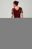 Sparkly Black Red Bodycon Fringed Short 1920s Dress With Fringes