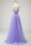 Blue A Line Strapless Convertible Corset Sequins Long Ball Dress with Removable Sleeves