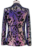 Sparkly Men's Blue Purple Notched Lapel Prom Blazer With Sequins