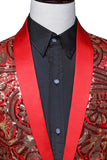 Sparkly Sequins Men's Red Shawl Lapel Prom Blazer