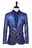 Sparkly Sequins Men's Red Shawl Lapel Prom Blazer