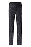 Sparkly Black Notched Lapel 2 Piece Men's Prom Suit with 3D Flower
