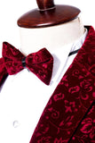 Red Notched Lapel Slim Fit One Button Men's Prom Blazer