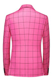 Pink Striped 2 Pieces Peaked lapel Men's Prom Suits