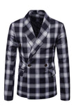 Navy Shawl Lapel Striped Men's Prom Blazer