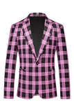 Red Vintage Notched Lapel Striped Prom Blazer