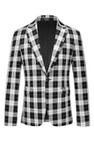 Red Vintage Notched Lapel Striped Prom Blazer