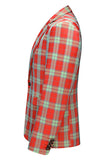 Red Vintage Notched Lapel Striped Prom Blazer