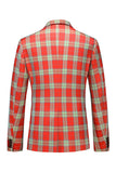 Red Vintage Notched Lapel Striped Prom Blazer