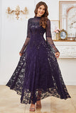 Lace Beaded Black Long Sleeve Mother of the Bride Dress