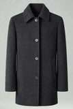 Dark Grey Lapel Single Breasted Long Men's Winter Coat