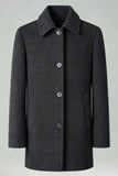 Dark Grey Lapel Single Breasted Long Men's Winter Coat