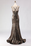 Khaki Leopard Mermaid Corset Long Ball Dress with Lace Up Back
