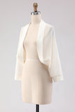 White Open Front Short Chiffon Shawl Wraps