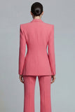 Coral Peak Lapel 2 Piece Slim Fit Double Breasted Prom Suits