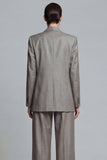 Grey Peak Lapel 2 Piece Double Breasted Work Suits