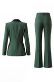 Dark Green Slim Fit 2 Piece Peak Lapel Single Breasted Prom Suits