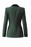 Dark Green Slim Fit 2 Piece Peak Lapel Single Breasted Prom Suits