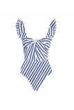Navy 2 Piece Plaid Swimsuit with Beach Skirt
