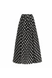 Strapless Ruffled Black White Dot Swimsuit with Beach Skirt