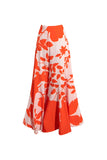 Orange Ruffled Cut Out Swimsuit with Beach Skirt