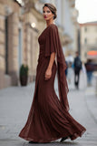Sage Green One Shoulder Chiffon Ruched Mermaid Mother of the Bride Dress with Sleeve
