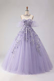 Off the Shoulder Appliqued Ball Gown Blush Quinceanera Dress