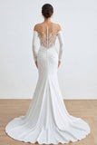 Ivory Sweetheart Mermaid Ruched Long Wedding Dress with Appliques