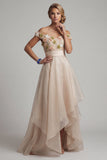 Off The Shoulder A Line Apricot Mother Of the Bride Dress with 3D Flowers