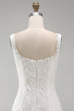 Sparkly White Thick Straps Beaded Floral Tight Short Cocktail Dress