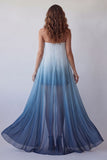 Lake Blue Chiffon Strapless Bodycon Mini Formal Dress