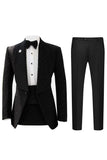 2 Piece Shawl Lapel Blue One Button Men's Ball Suits with Beading