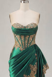 Dark Green Satin Sweetheart Ruched Sequins Sheer Corset Homecoming Dress with Sash