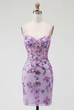 Blush Bodycon Halter Neck Sheer Corset Sequins Homecoming Dress