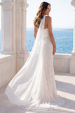 Ivory Strapless Sequin Mermaid Corset Wedding Dress with Scarf