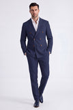 Beige Peak Lapel Double Breasted 2 Piece Men's Suits
