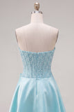 Yellow Sweetheart A-Line Pearls Corset Short Ball Dress with Bow