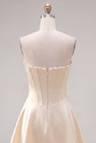 Sweetheart Fuchsia Pearls Corset A-Line Satin Short Ball Dress