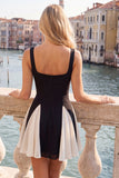 Black Square Neck A-Line Short Ball Dress