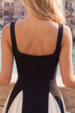 Black Square Neck A-Line Short Ball Dress