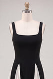 Black Square Neck A-Line Short Ball Dress