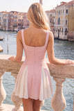 Black Square Neck A-Line Short Ball Dress