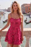 Light Blue Floral A-Line Spaghetti Straps Short Ball Dress with Appliques