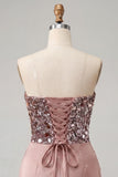 Sweetheart Champagne Sequins Bodycon Mini Party Dress