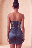 Sweetheart Champagne Sequins Bodycon Mini Party Dress