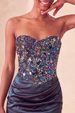 Sweetheart Champagne Sequins Bodycon Mini Party Dress