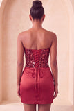 Sweetheart Champagne Sequins Bodycon Mini Party Dress